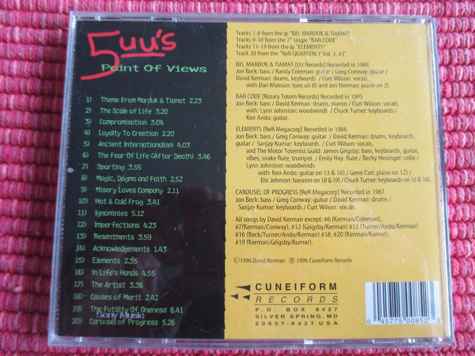 5UU'S - Point Of Views - CD US 1996 - Bild 2 von 3