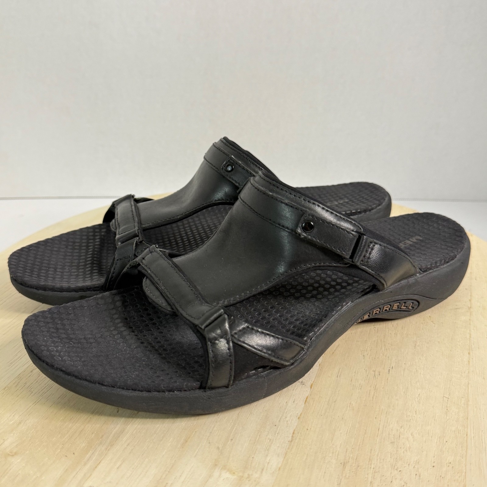 MERRELL sandali donna neri pelle agave slingback scarpe da trekking outdoor tg. 10