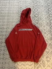 Sudadera con Capucha Vintage Y2K Fox Racing Inc Talla XL Roja Pullover Motocross Sudadera