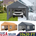 10'x20' Carport Canopy Garage Shelter Heavy Duty Steel Outdoor Party Shed Tent