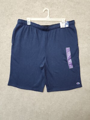 Champion French Terry Shorts Mens XXL Navy Blue Workout