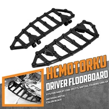 Hollow Black Driver Floorboard Footboards For Harley Touring Road King Glide 86+