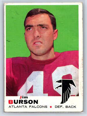 1969 Topps #159 Jim Burson Atlanta Falcons RC