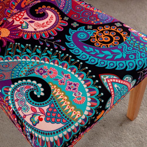 4/6pcs dining room chair cover elastic printed decorative protective cover - Picture 5 of 46