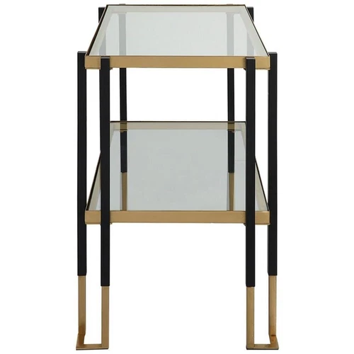 Uttermost Kentmore Contemporary Iron Metal and Glass Side Table in Matte Black - Picture 4 of 6
