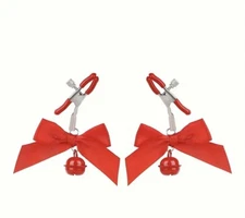 Red Bow Nipple Clamps | Bell Body Jewelry |  Adjustable Pressure