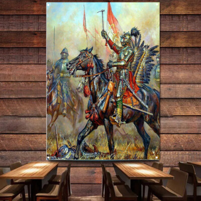 Knights Templar Art Posters Wall Hanging Flag Canvas Painting Wall Decor Mural 0