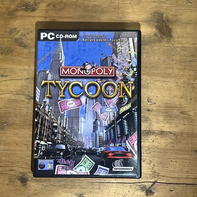 MONOPOLY TYCOON PC CD ROM SPIEL INFOGRAMME BRETTSPIEL KOMPLETT ANLEITUNG RETRO SEHR GUTER ZUSTAND