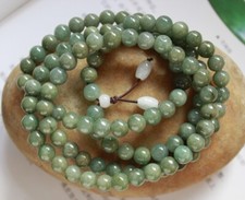 Gemstone 100 Natural Jadeite Grade A Untreated Oily Green JADE Necklace N309