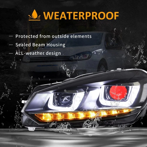 VLAND Demon Eye LED Headlights For 2010-2014 Volkswagen Golf6 MK6 w/Sequential - Bild 13 von 14