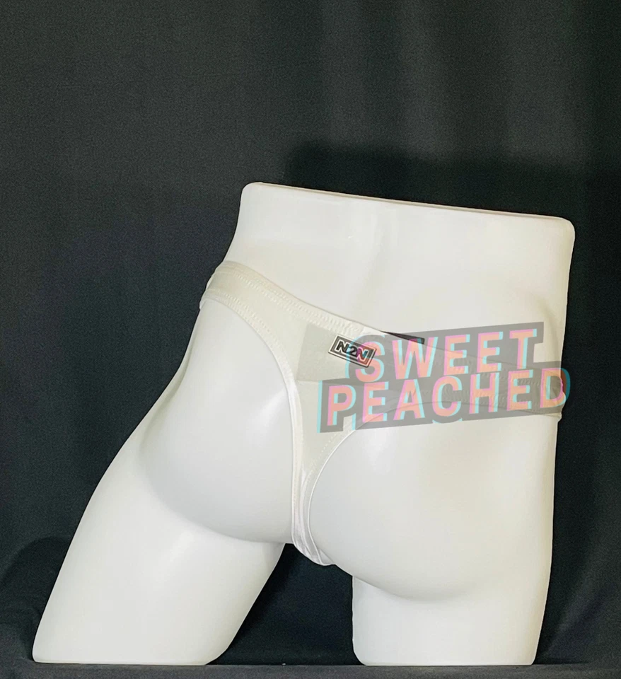 Men’s Swim Thong Medium N2N Bodywear MC92 Matte Satin Maverick White NWT 718 - Image 3 of 4