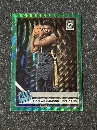 2019 2020 Donruss Optic Zion WIlliamson Fanatics Green Wave Prizm Rated Rookie