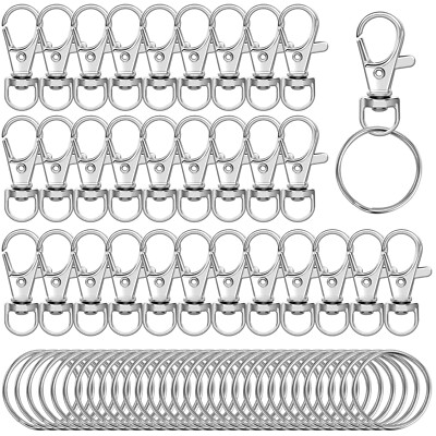 Schlüsselanhänger Clip, Karabinerhaken, Schlüsselringe, Lanyard, Zink, Silber...
