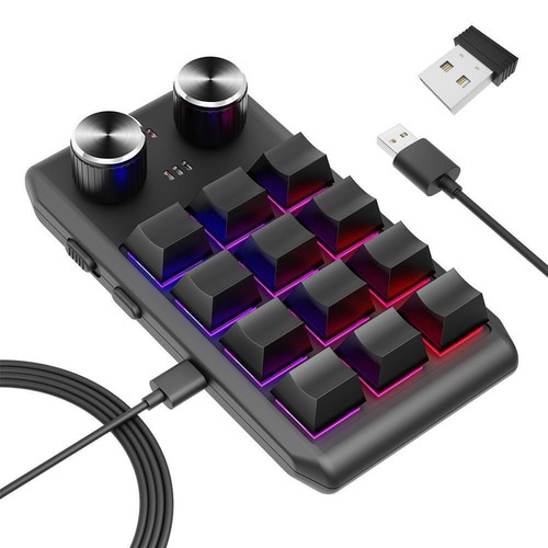 12 Key Keyboard Custom Shortcuts RGB Programmable Keys Bluetooth W8Z9 - Afbeelding 6 van 20