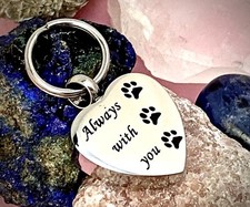 Keyring Urn .5" Key Chain Pet Cremation Pendant Dog Cat Ash Always With You Me