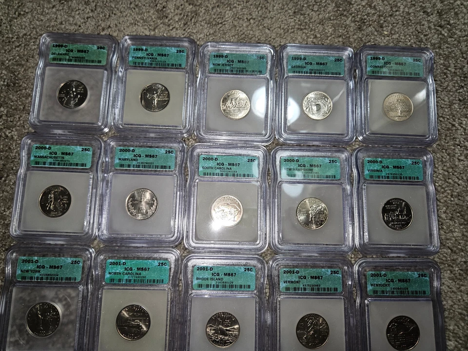 🌟 1999-2008-D DENVER State Quarters ICG MS67 Full Set 50 Coins w/Delaware - Image 3 of 4
