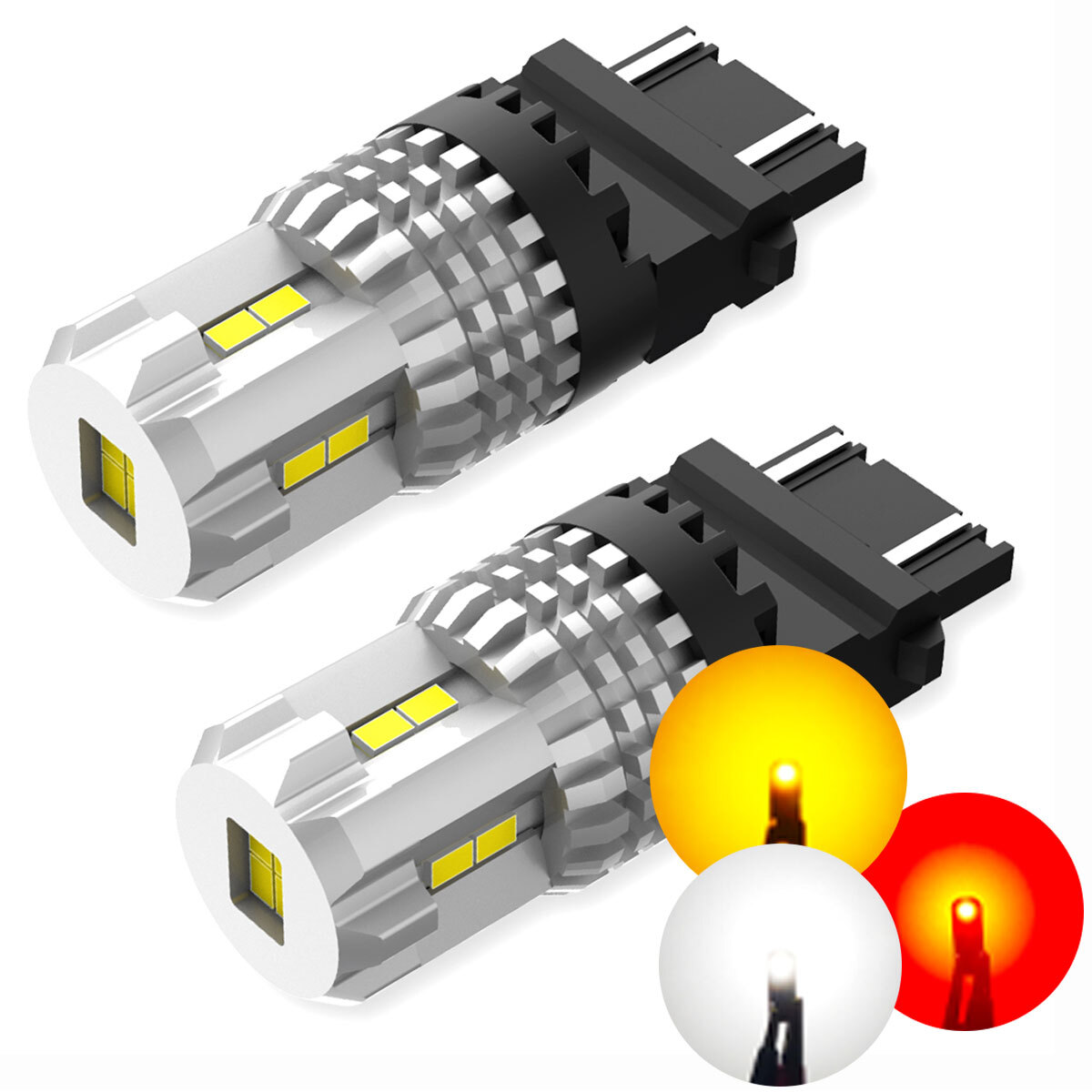 LED DRL Day Time Running Lights Lamp Bulbs 3157 3156 3057 6000K Bright White M