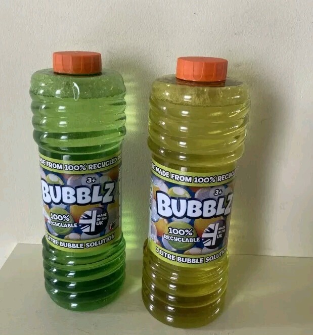 2 X Bubble Solution 1 litre: Assorted, Toys & Games green yellow