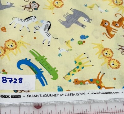  Noah s Journey  Two By Two Animals Cotton Quilt Fabric Kanvas Half Yard