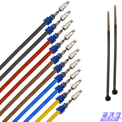 10x Kabel JPT Junior Power Timer Buchse Einzelleitung gedichtet 1,00mm² Farbmix