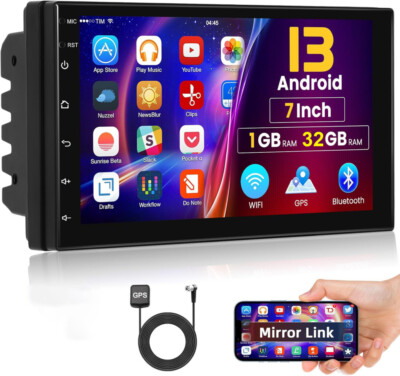 2 Din 7'' 1+32G Android 13 Autoradio GPS Navi Wifi Bluetooth USB MP5 Doppel 2DIN