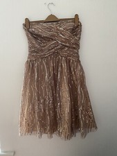 HAILEY Ladies Gold Evening Dress (UK Size 8)