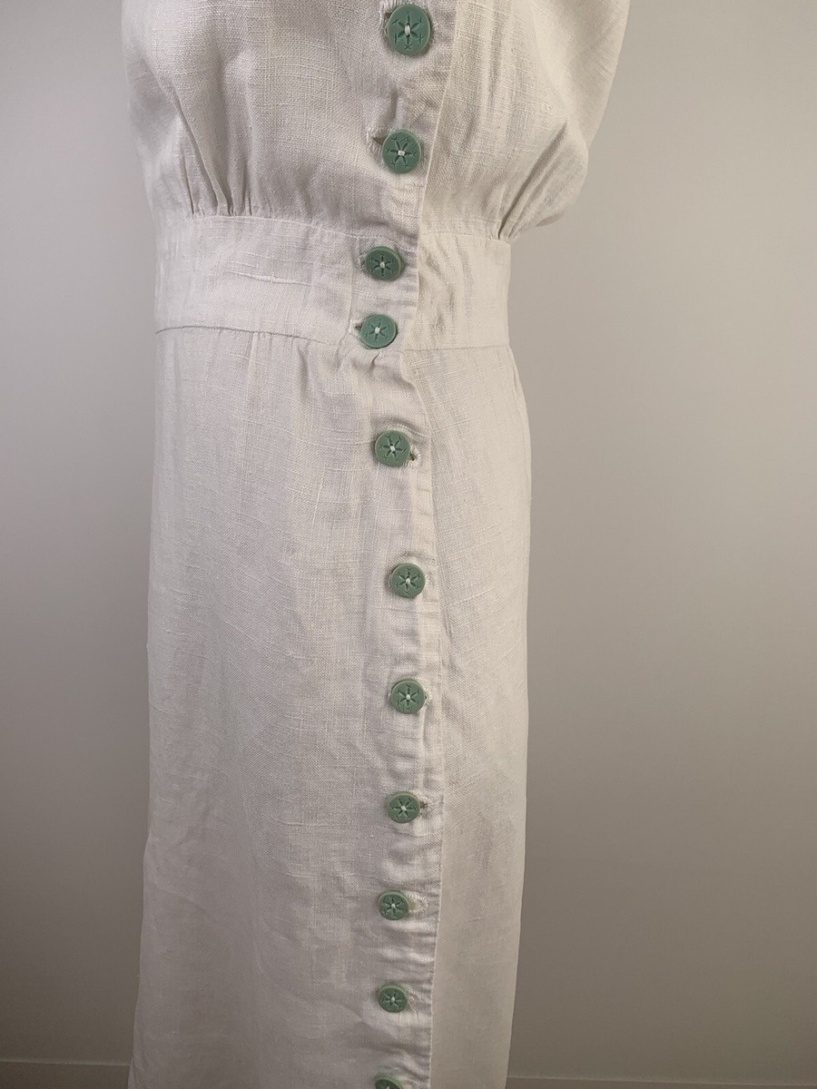 knee length dresses for ladies Button Down Dress - Linen Maxi Dress main image 0