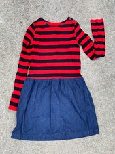 SALE @ RED CAMEL Girls Red & Black Rugby Top Denim Skirt Dress Sz LARGE ❤️tb9j3