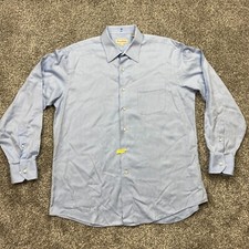 Tommy Bahama Shirt Men  s 16.5 34/35 Blue Long Sleeve Button Up 100 Cotton Palm