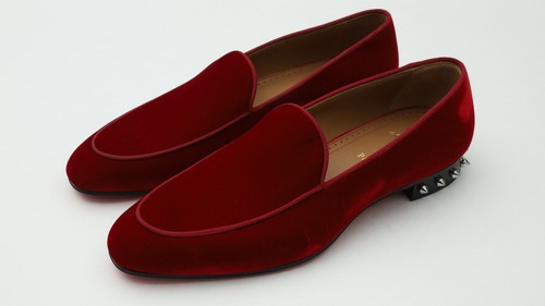 Christian Louboutin 'Marquees' Mens Spike Loafers Size 42/ US 9 in Red - Picture 2 of 23