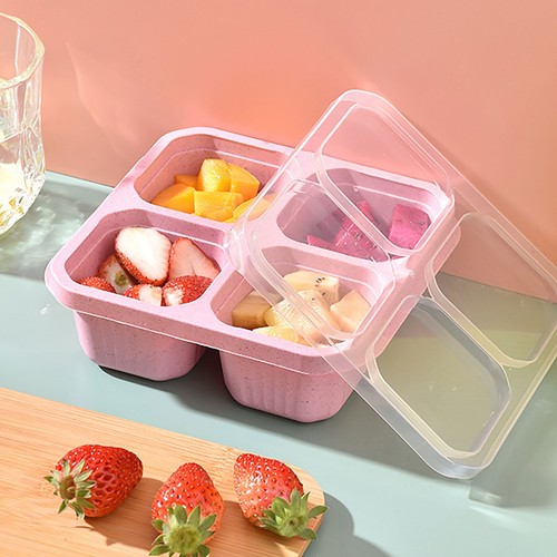 1PC Snack Containers Reusable Bento Snack Box 4 Compartments Meal Prep Lunch - Picture 12 of 28