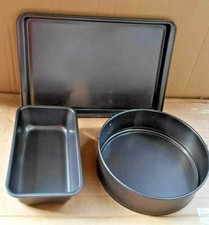 Image of HOME 3 Piece Non Stick Bakeware Set - Black