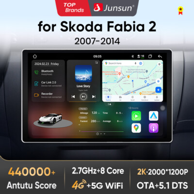 Carplay Autoradio Für Skoda Fabia II 2008-2013 128GB Android13 GPS NAVI BT DAB+