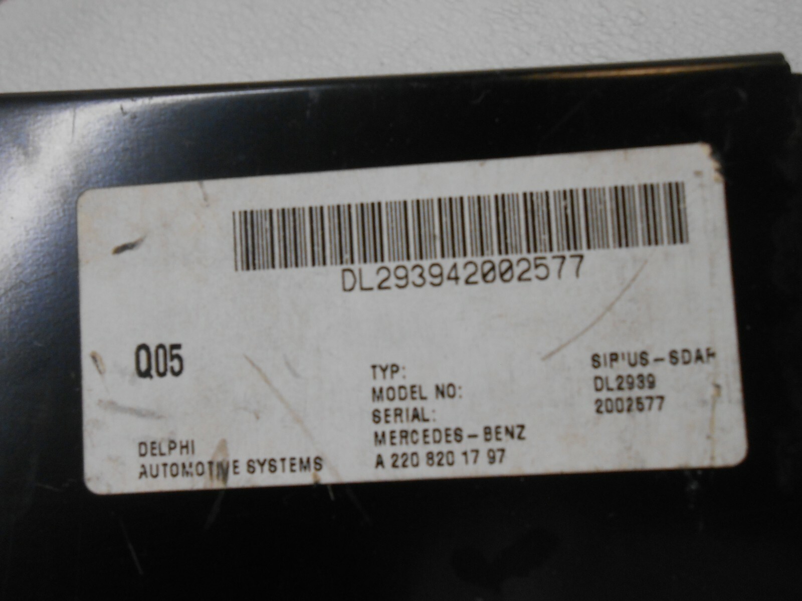 2006-2009 Mercedes CL-GL-ML-Class Sirius Satellite Receiver 