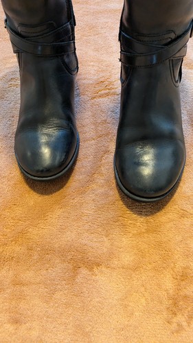 GBG Mujer Negro Imitación Cuero Hasta la Rodilla Bota de Montar, Talla 7M - Imagen 2 de 9