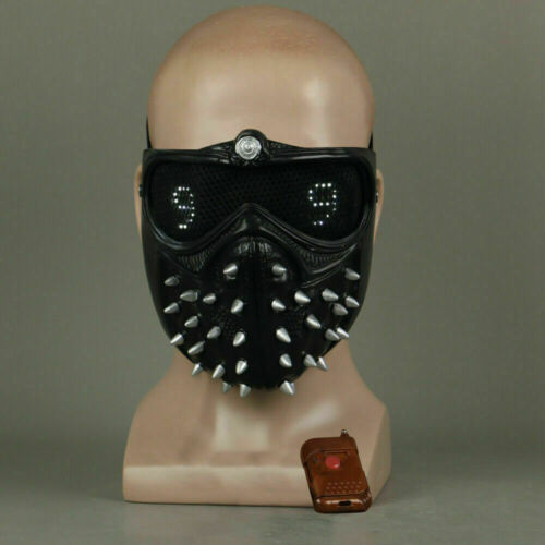 Watch Dogs 2 Mask Cosplay Marcus Wrench LED Remote Control Rivet Halloween Props - Picture 8 of 12