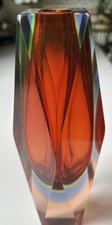 Rare 4 Color Murano Sommerso Glass Vase Flavio Poli 1970  s Mid Century