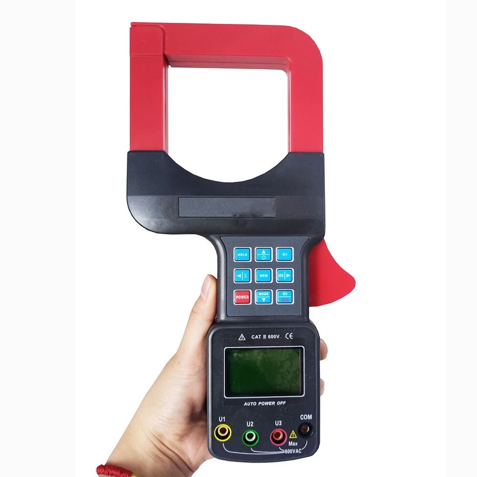 Pinza amperimétrica probadora de potencia trifásica de gran calibre con rango de corriente CA 0,0A-2000A Foto 2 de 4
