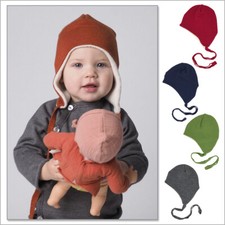 REIFF Kids' Hat with Ties, 100 Merino Wool Lined with Organic Cotton Sherpa