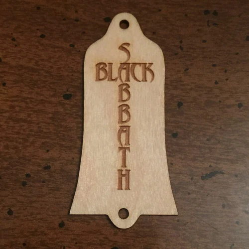 GUITAR TRUSS ROD COVER - Wood Burned - Fits GIBSON - BLACK SABBATH Tony Iommi