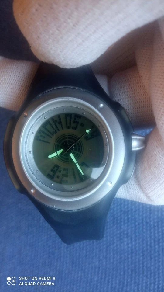 Reloj digital analógico Zeon vintage raro ZR21586 DE cronógrafo correa de silicona Foto 3 de 4