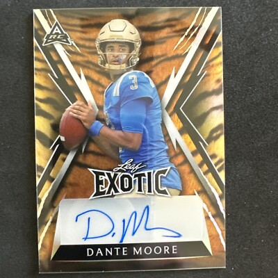 2023 Leaf Exotic Rookie Crystal Snakeskin Dante Moore Autograph 1/5 Book End