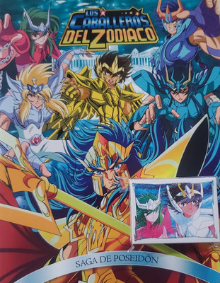 ALBUM + FULL STICKER SET CABALLEROS DEL ZODIACO SAGA DE POSEIDON