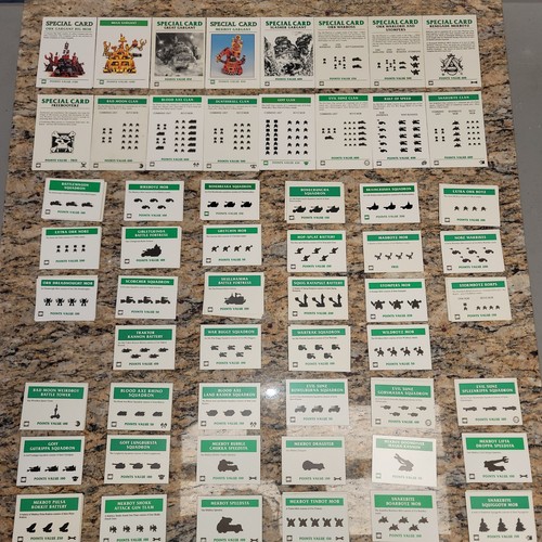 GW EPIC 40K - ORK CARDS x 124 - 11 x Special, 8 x Company,  74 x Unit, 31 x Clan