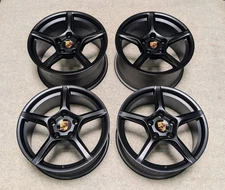 4 Factory Porsche 982 718 Boxster Cayman 18" OEM Wheels 981 Black Rims