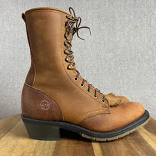 Double H Lacer Boots Womens 8 EE Brown Leather Lace Up Kiltie Work