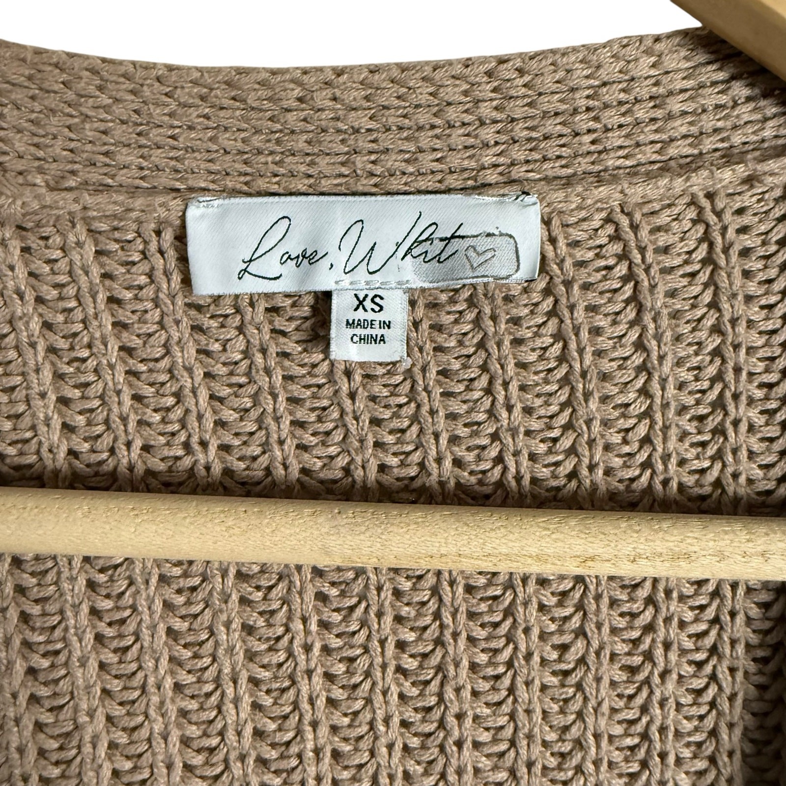 Love, Whit by Whitney Port Brown Colorblock Tie Waist Wrap Cardigan Sweater XS