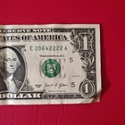 $1 Federal Reserve Note Error Misaligned Print/Cut Series 2021 Serial E20642222A — photo 3