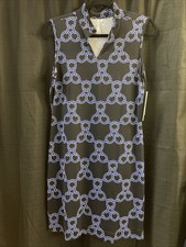 Lulu B S V-Neck Chains Dress Black Blue Upf50