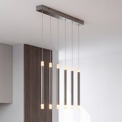 Pendelleuchte LED Nickel Metall 2700K Up Down L:90 cm Hängelampe Esszimmer